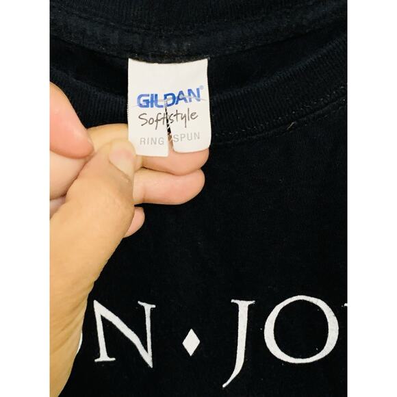 BON JOVI 2018 Tour Black Large T-shirt Double Sided House Gildan Softstyle - Picture 5 of 6